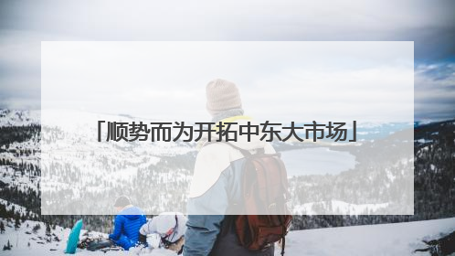 顺势而为开拓中东大市场