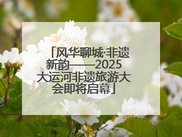 风华聊城·非遗新韵——2025大运河非遗旅游大会即将启幕