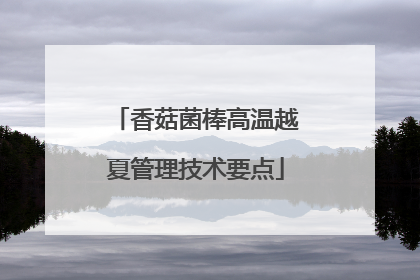 香菇菌棒高温越夏管理技术要点