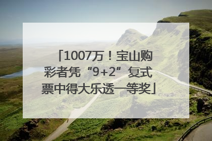 1007万！宝山购彩者凭“9+2”复式票中得大乐透一等奖