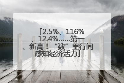 2.5%、116%、12.4%……第一、新高！“数”里行间感知经济活力