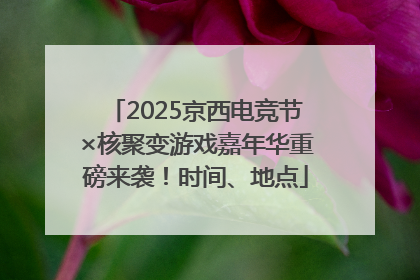 2025京西电竞节×核聚变游戏嘉年华重磅来袭！时间、地点
