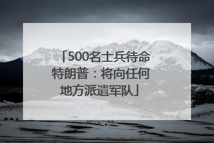 500名士兵待命 特朗普：将向任何地方派遣军队